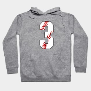 Baseball Number 3 #3 Baseball Shirt Jersey Favorite Player Biggest Fan Hoodie